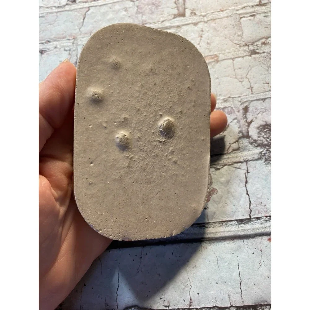 Handmade Soap Dish Cement Soap Holder Bathroom Kitchen Self Draining Gold Flake